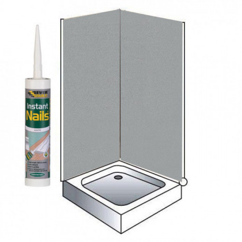 Grey Pearl Shower Wet Wall Panels Kit 1000MM x 2.4m X 10mm 2 Sided Cubicle Grey Pearl Shower Wet Wall Panels Kit 1000MM x 2.4m X 10mm 2 Sided Cubicle