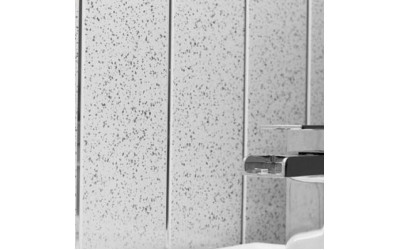 1 x White Sparkle Silver 2 Strip PVC Wet Wall Panels x 2700mm x 5mm x250mm 1 x White Sparkle Silver 2 Strip PVC Wet Wall Panels x 2700mm x 5mm x250mm
