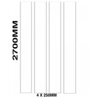 1 x White Wood 250mm x 2700mm x 8mm PVC Wet Wall Panels Ceiling Panels 25 % OFF