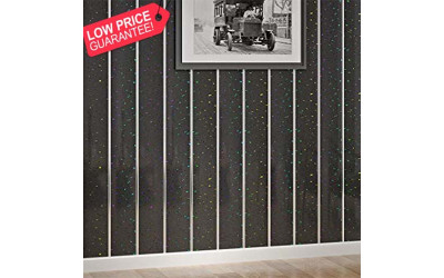 1 x Black Sparkle Silver 2 Strip PVC Wet Wall Panels 200mm x 2700mm x 8mm 30% OFF 1 x Black Sparkle Silver 2 Strip PVC Wet Wall Panels 200mm x 2700mm x 8mm 30% OFF