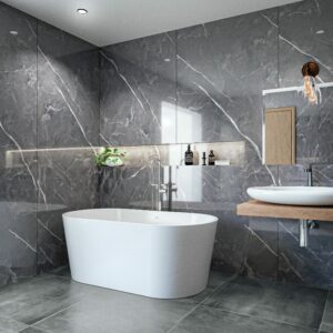 Pietra Anthracite matt wet wall panels 1000MM x 2.4m  X 10mm Thick Shower Wall Panels Off