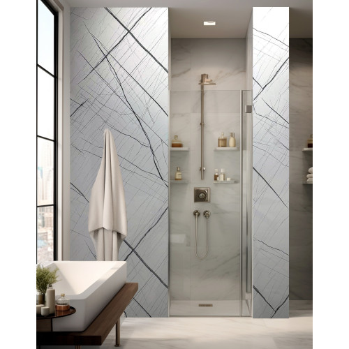 1000MM x 2.4m  X 10mm Thick Shower  Wet Wall Panels  White Laurent 
