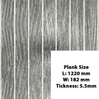 Grey Oak Wood Vinyle Flooring Planks, 21.2 m2 With Free Under Layer