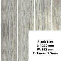 Light Grey Oak Wood Vinyle Flooring Planks, 2.65 m2 With Free Under Layer